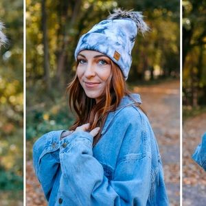 Tie Dye Pom Beanie